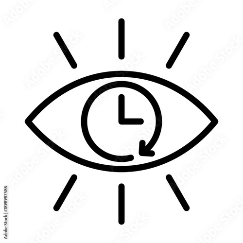 Real Time Monitoring Icon - Black Outline