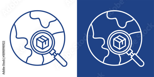 Sourcing Blue And White Icon Style Collection