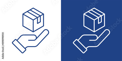 Delivery Blue And White Icon Style Collection