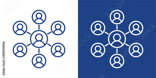 Network Blue And White Icon Style Collection