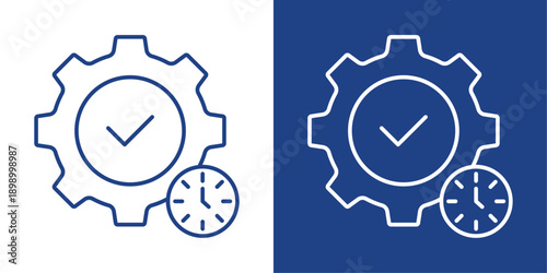 Efficiency Blue And White Icon Style Collection