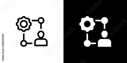 Interpersonal icon concept with flat Black White Background. Vector illustration.