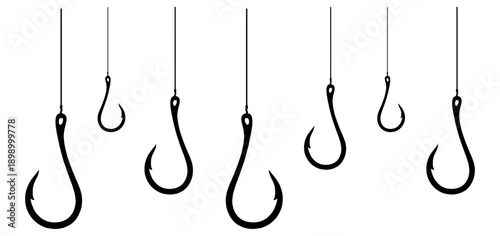 Fish hook silhouette vector illustration design