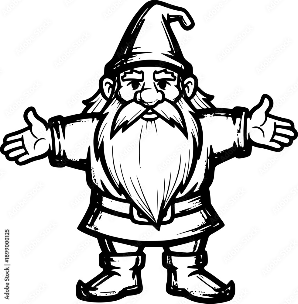 custom made wallpaper toronto digitalWhimsical dwarf icon in expressive ink wash style, enchanting fo