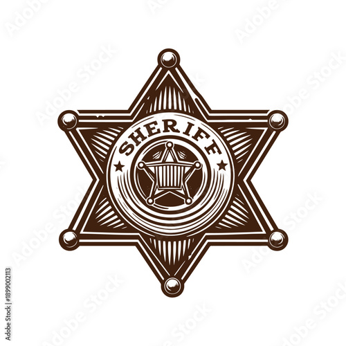  Sheriff badge illustration with star symbol