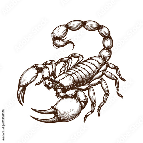  Scorpion illustration with raised tail