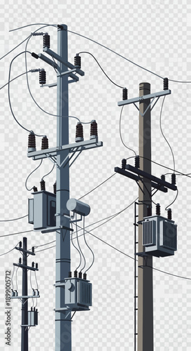 Electricity Power Lines and Transformers.