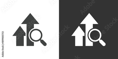 Growth Analysis icon. Solid glyph series icon