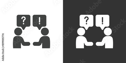 Q&A Session icon. Solid glyph series icon