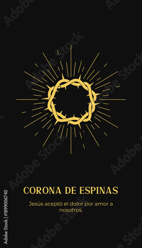 Golden Crown of Thorns Christian Religious Symbol Icon