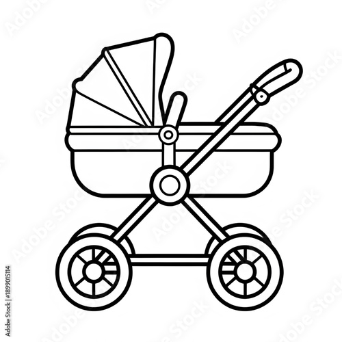 Pushchair illustration vector style coloring page