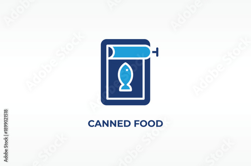 CANNED FOOD vector, icon or logo sign isolated symbol illustration