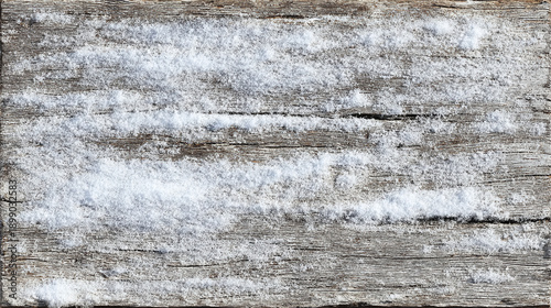 Snow-covered wooden texture, showcasing the details of wood with snow