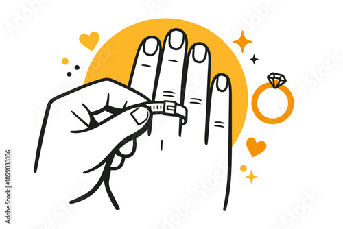 Measuring ring finger size for perfect fit with engagement ring outline