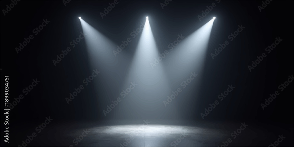 Obraz premium Spotlight shining on stage with dark theater background