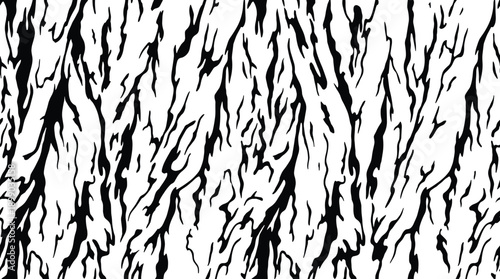 Abstract tree bark texture pattern. Rough black and white bark vector design.