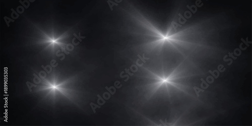 Abstract light background with stars and glowing rays