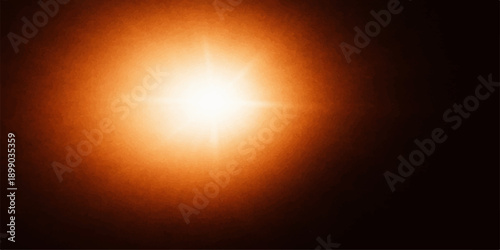 Abstract glowing orange and yellow light vector background with sun and fire elements