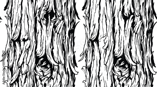 Detailed illustration of eastern red cedar bark texture, perfect for natural design projects.