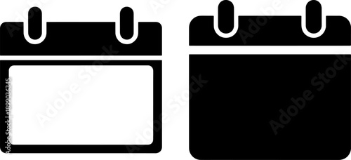 Calendar icons with blank and filled pages side by side