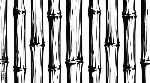 Seamless monochrome bamboo bark texture pattern for nature inspired designs.