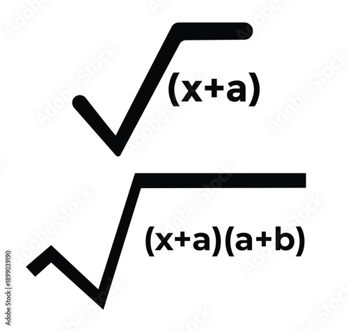 Square Root Vector Icon Set – Math Symbol in Line and Solid Glyph Style for Web, App and Infographic Design 