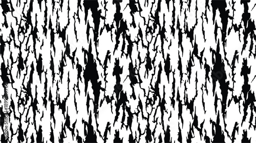 Seamless tallow tree bark pattern. Black and white vertical texture, nature.