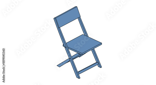 Blue Folding Director Chair Isolated.