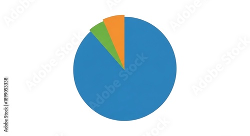 Free Download A pie chart with three colored segments, blue dominant, set against a clean white backdrop - GFXLoad