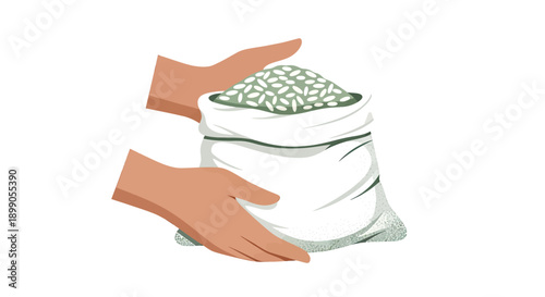 Zakat Fitrah Illustration - Eid Charity and Social Obligation Flat Vector