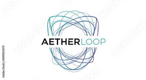 Aetherloop Logo with Swirling Lines Design.