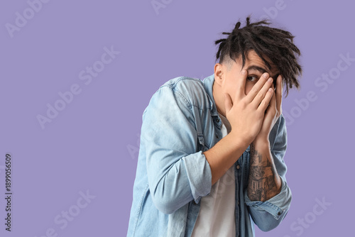 Young man having panic atta...