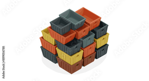 Colorful Rubiks Cube on White Background.