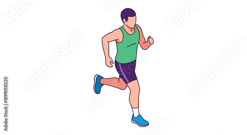 Man Running in Sportswear Illustration.