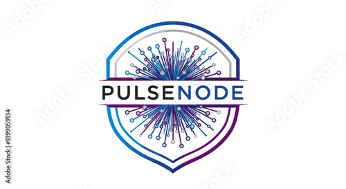 PULSENODE Logo Design with Shield Emblem.