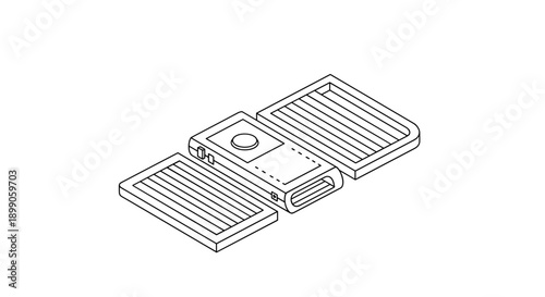 Simple Line Drawing of Bathroom Sink.