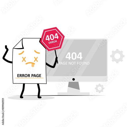 404 Error Page Not Found Concept  Illustration