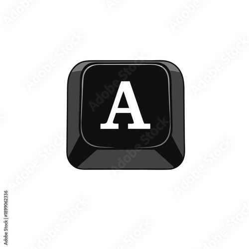 Free Download black computer keyboard key with letter a close up vector illustration - GFXLoad