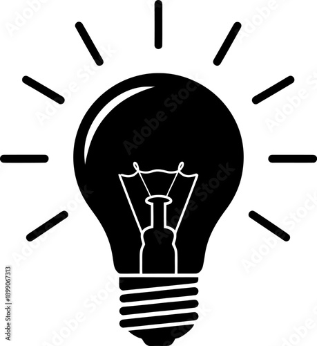 Classic light bulb icon symbolizing inspiration and innovative ideas illustration