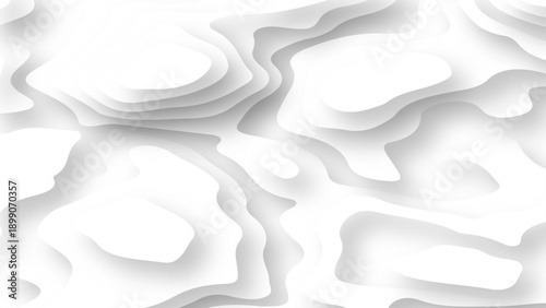 Abstract papercut background with waves, texture image. Grey white abstract background geometry shine and layer element for presentation design.