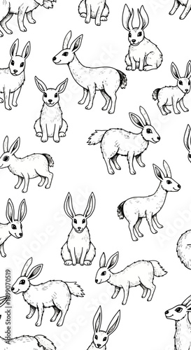 A Whimsical Animal Pattern Illustration