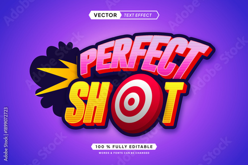 Text effect editable 3d gaming perfect shot cartoon font style