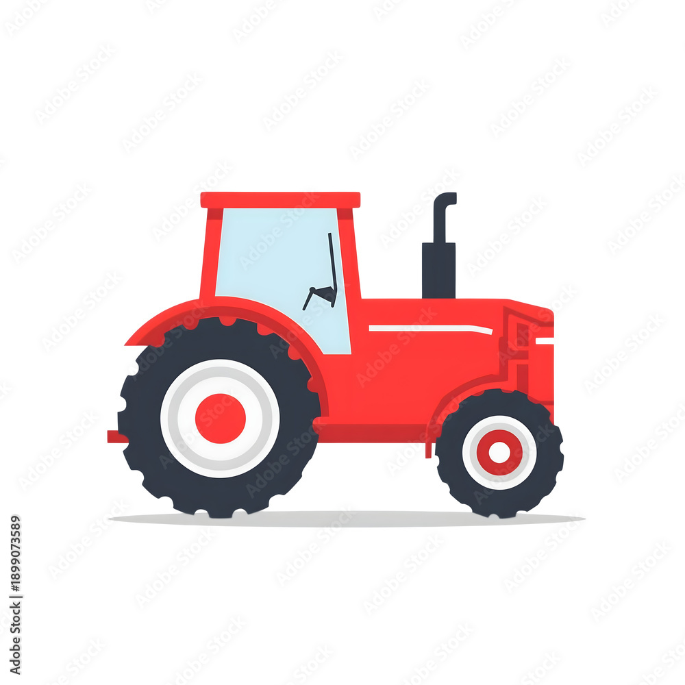 Obraz premium Agriculture Tractor Flat Icon, Simple Design