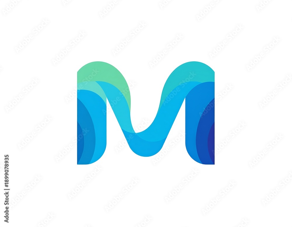 Fototapeta premium Stylish Letter M Gradient Logo Design.