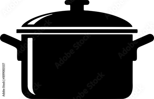 Cooking pot icon for kitchen and food preparation isolated on transparent background