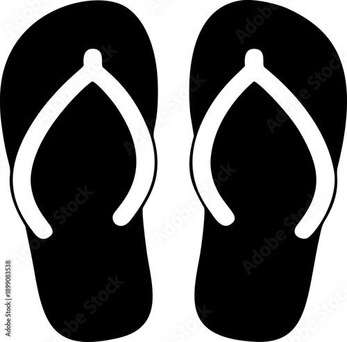 Flip flops sandals icon for summer and beach isolated on transparent background
