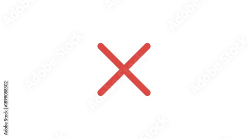 4K Footage Single Transparent Icon Animation Rounded Failed Checking 3