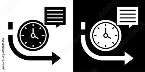 Project Deadline Icon Set White Glyph Style Collection