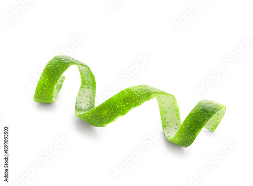 Green lime peel isolated on...