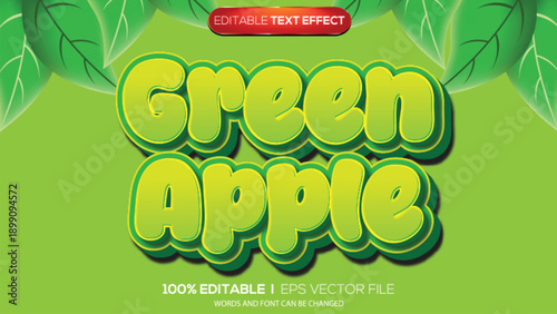 3D text effect green apple theme